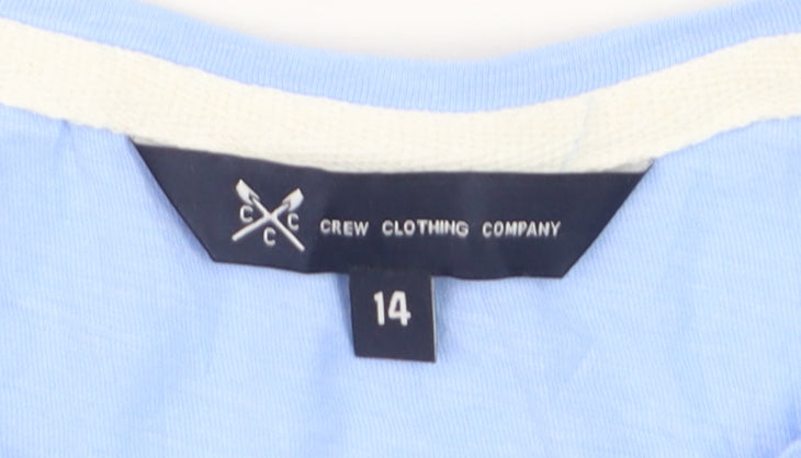 Crew Clothing Company Women Blue Size 14 Cotton T-Shirt