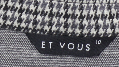 Et Vous Women's Grey Houndstooth Single-Breasted Blazer Size 10