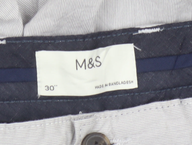 Marks and Spencer Men’s Grey Chino Shorts Size 30 Regular Fit