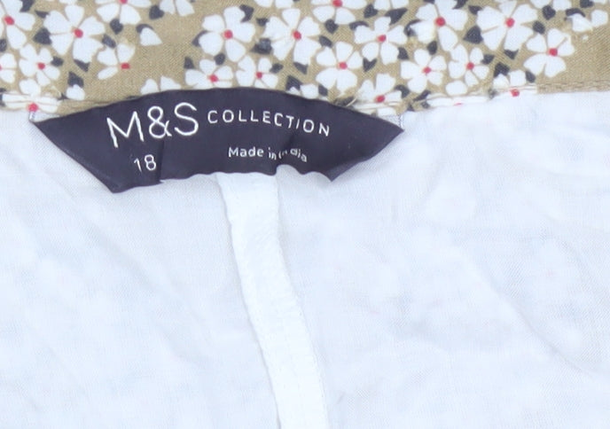 Marks and Spencer Women’s Beige Paisley A-Line Skirt Size 18