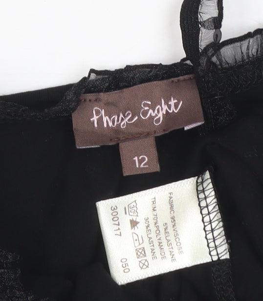 Phase Eight Women's Black Size 12 Camisole Viscose Top
