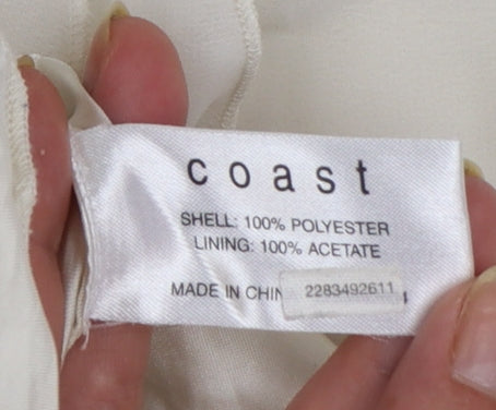 Coast Women Ivory Midi A-Line Chiffon Skirt Size 10