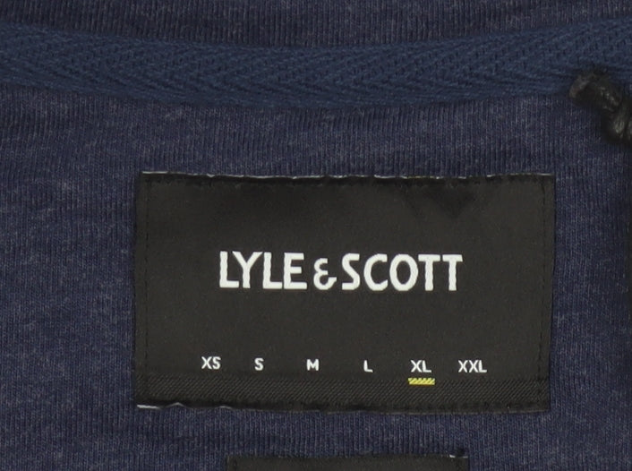 Lyle & Scott Men's Blue Argyle Polo Shirt XL Cotton Blend