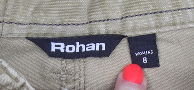 Rohan Womens Beige Corduroy Wide-Leg Casual Trousers Size 8