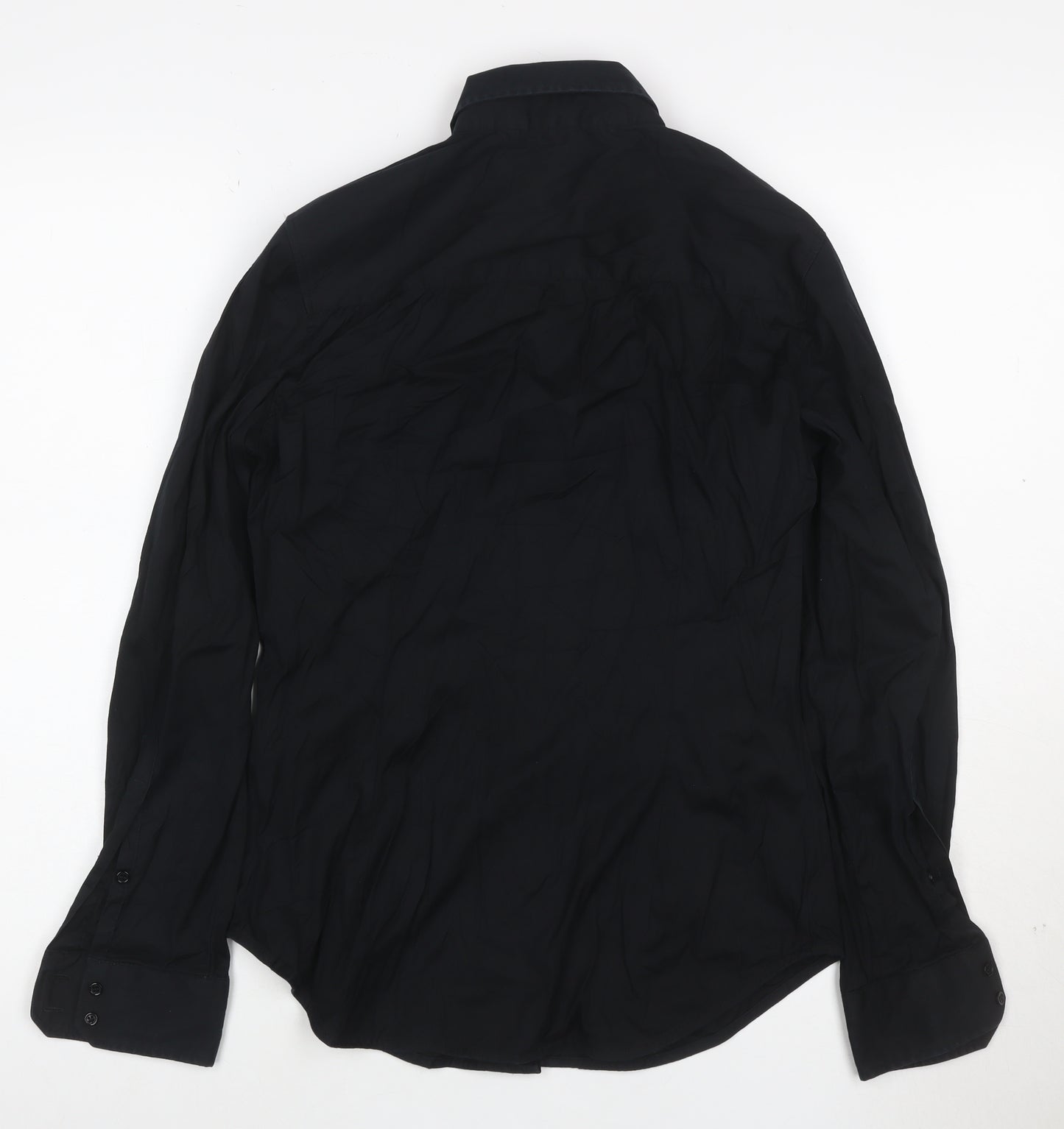Zara Basic Women's Black Long Sleeve Button-Up Shirt M