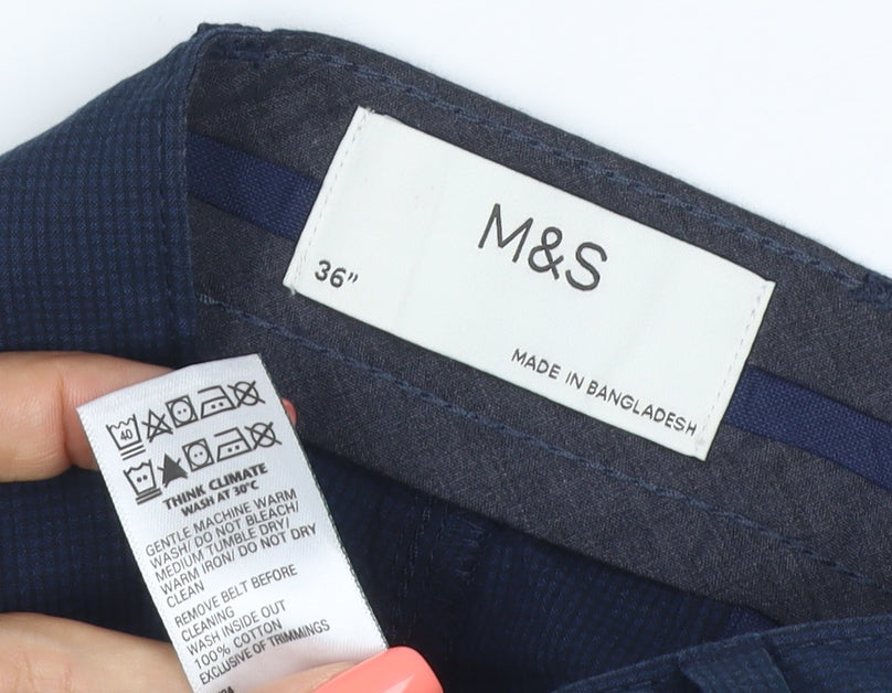 Marks and Spencer Mens Blue 36 Chino Shorts Casual Regular Fit