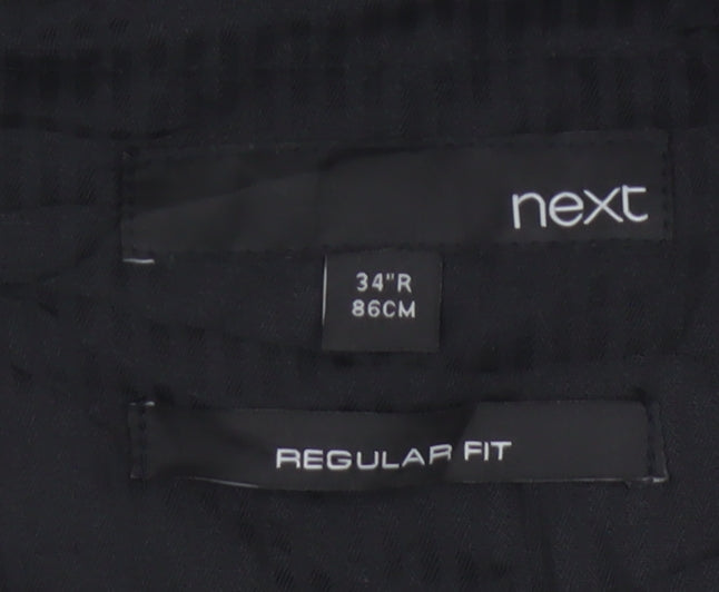 Next Men's Brown Pinstripe Regular Fit Dress Trousers 34R