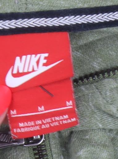 Nike Women's Green Full Zip Hoodie Size M Cotton Blend