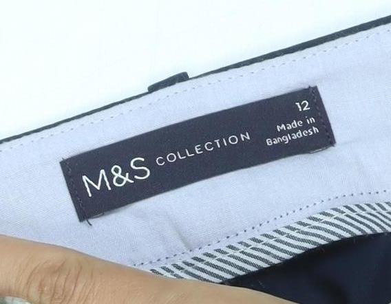 Marks and Spencer Women Navy Blue Size 12 Straight Chino Trousers