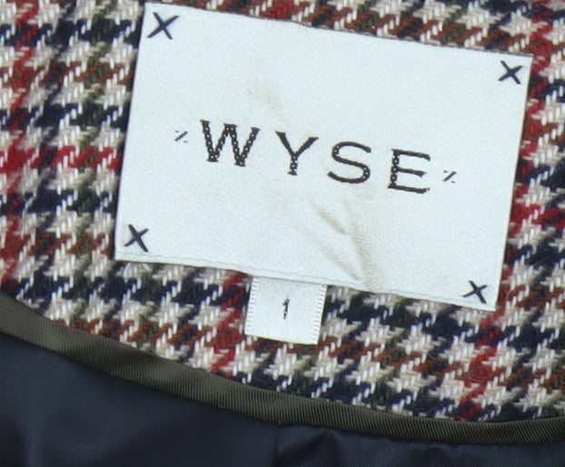 WYSE London Women's Multicoloured Check Long Overcoat Size 8