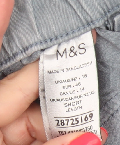Marks and Spencer Women Grey Size 18 Cargo Trousers with Ankle Zip