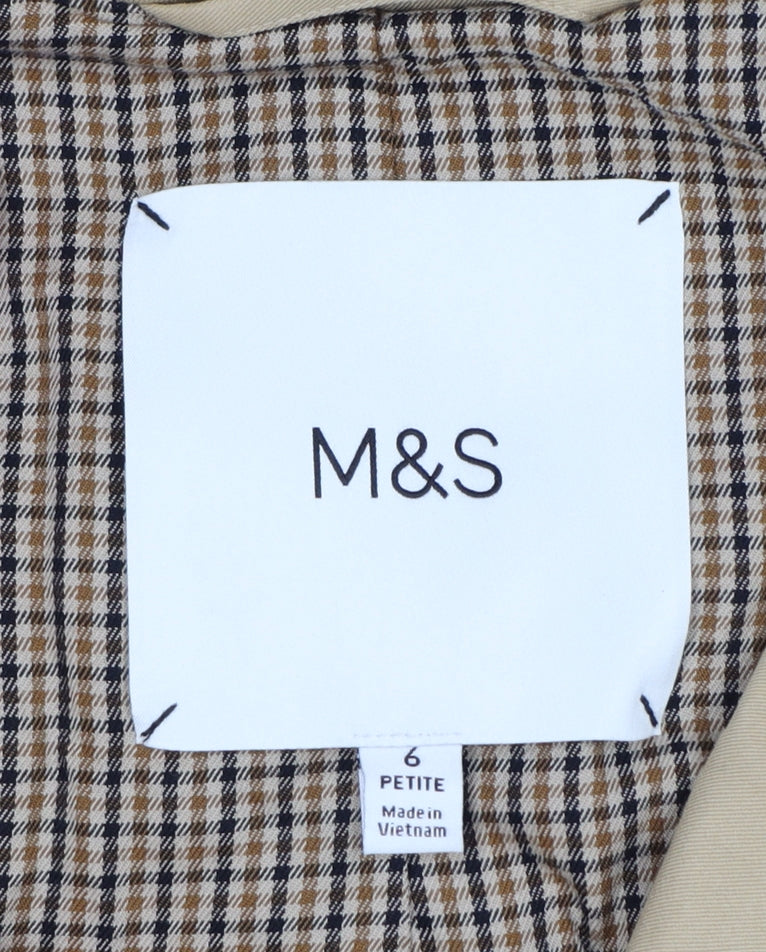 Marks and Spencer Women's Beige Petite Trench Coat Size 6