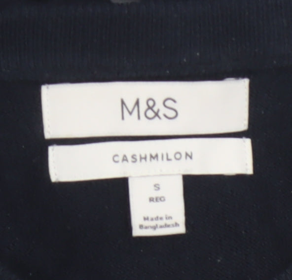 Marks & Spencer Men’s Blue S Cashmilon Crew Neck Pullover Jumper