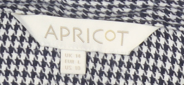 Apricot Women’s Black White Check Cropped Button-Up Shirt UK 14