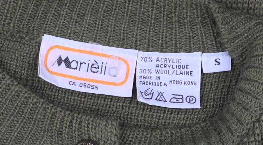 Mariella Women’s Green Size S Button Front Knit Cardigan with Pockets