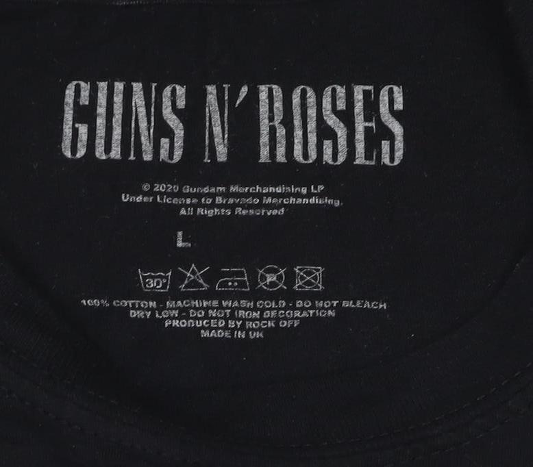 Guns N' Roses Men Black L Appetite For Destruction Rock Band T-Shirt