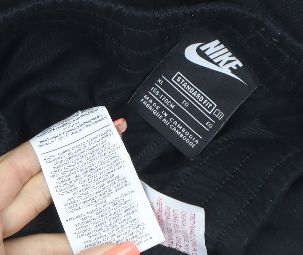 Nike Teens Black XL Athletic Drawstring Shorts Logo Pockets