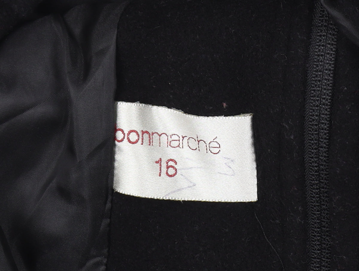 Bonmarche Women’s Black Size 16 Wool Mohair Short Zip Coat
