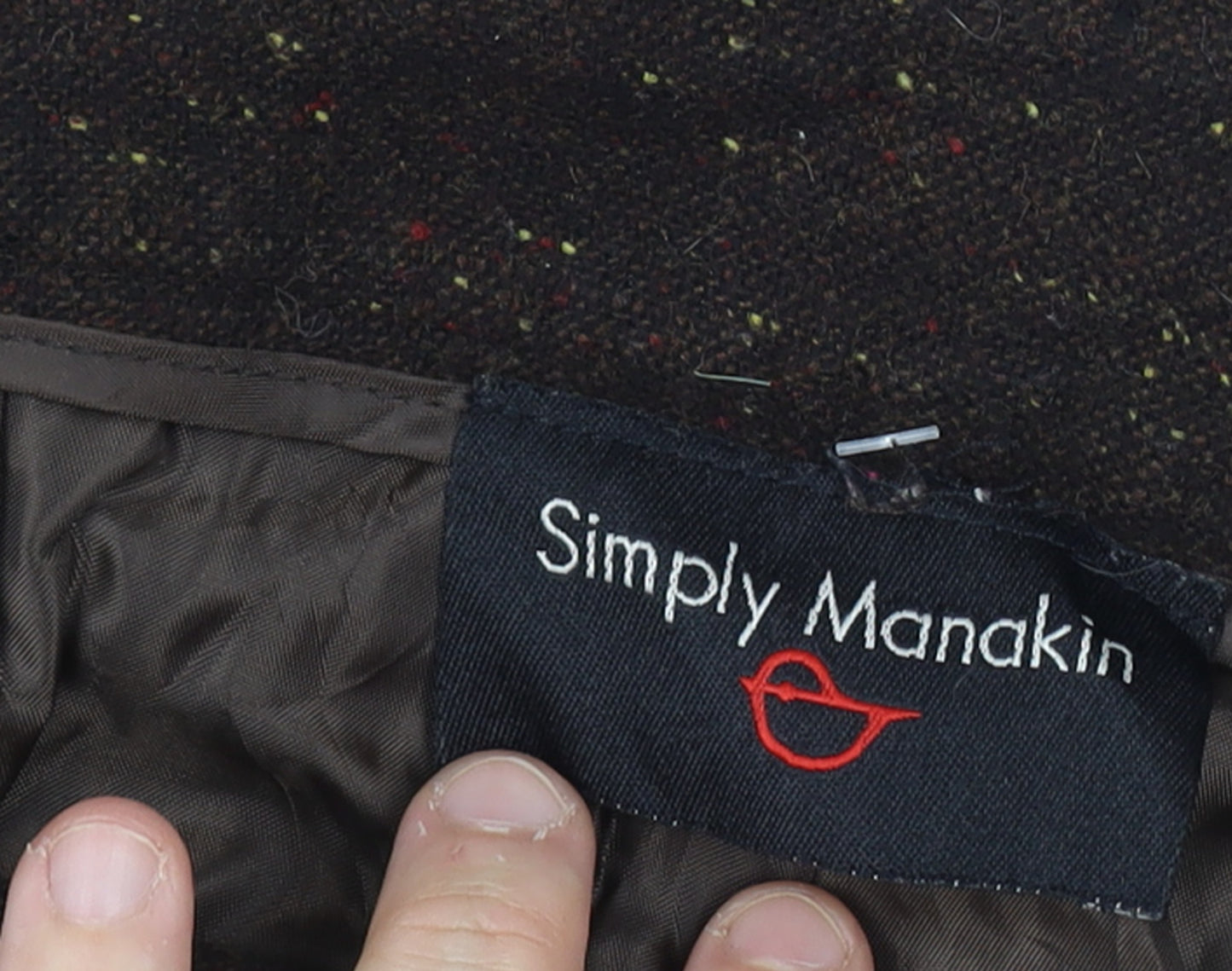 Simply Manakin Women’s Brown Size 8-10 Wool Blend Flared Lined Trousers