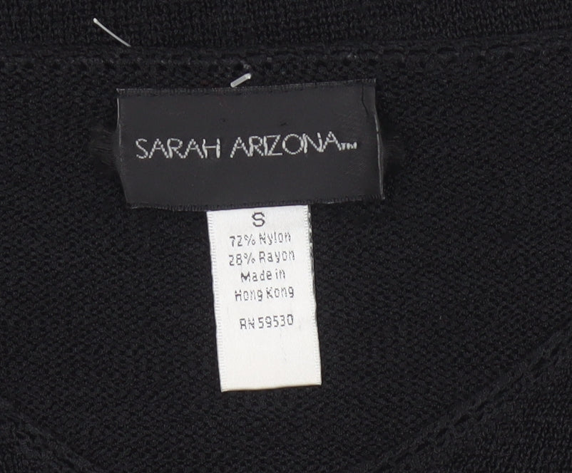 Sarah Arizona Women’s Black Size S V-Neck Knit Tunic Jumper Pockets