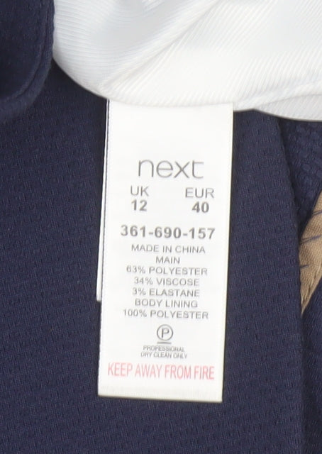 Next Women Blue UK 12 Tailoring Single-Breasted Notch Lapel Blazer
