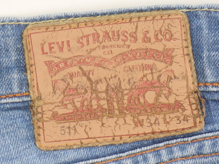 Levi's 501 Men Blue W34 L34 Regular Straight Light Wash Jeans