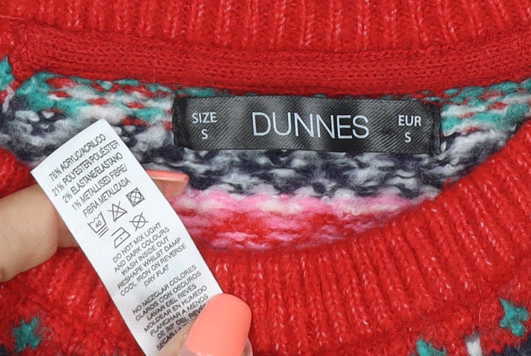 Dunnes Women’s Multicoloured S Fair Isle Christmas Jumper Glitter Knit