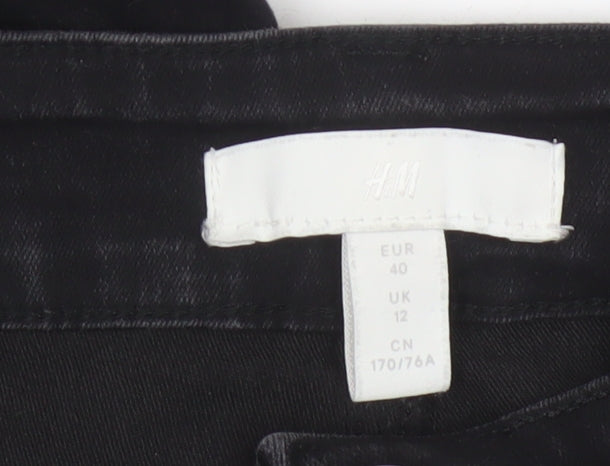 H&M Women’s Black UK 12 High Rise Skinny Stretch Jeans
