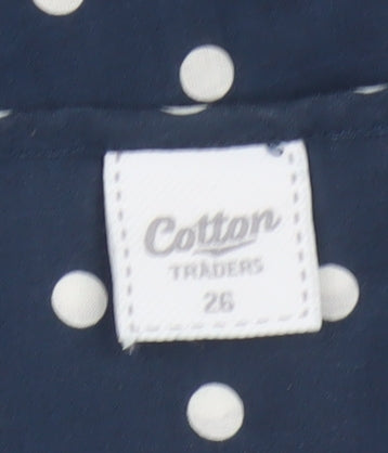 Cotton Traders Women’s Blue Polka Dot Cotton Short Sleeve Blouse UK 26