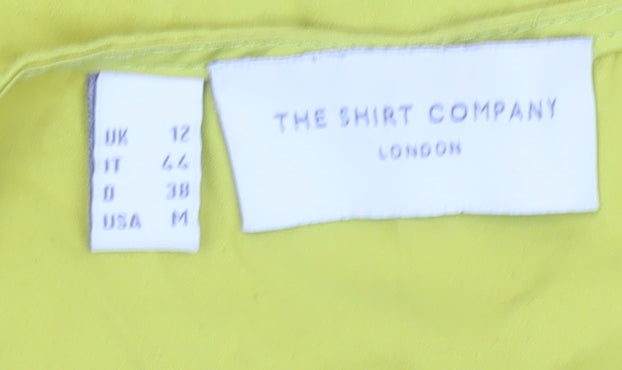 The Shirt Company Women Yellow Cotton Tunic Blouse UK 12 V-Neck