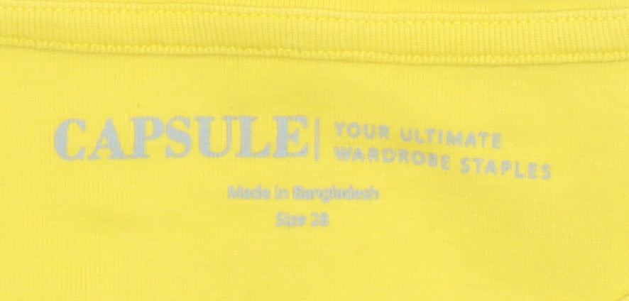 Capsule Women Yellow Size 20 Basic Cotton Crew Neck T-Shirt