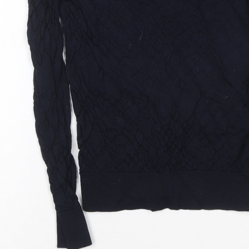 Marks and Spencer Women's Blue UK 6 Cable Knit Crew Neck Jumper