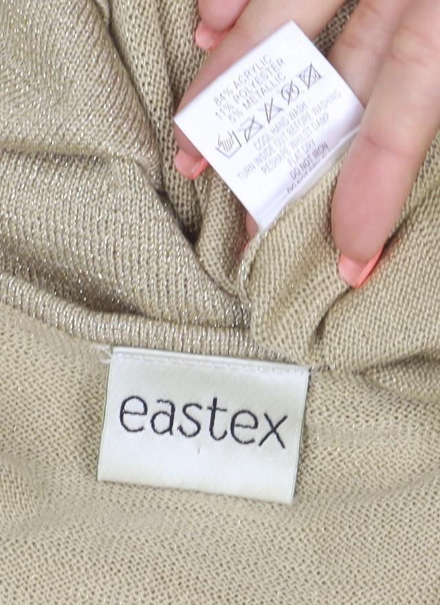 Eastex Women Gold Basic Embroidered V-Neck Knit Top UK 16/18