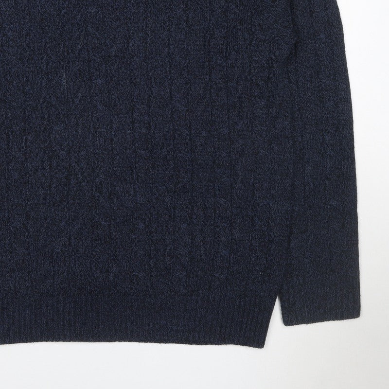 Sfera Urban Men’s Blue XL Cable Knit V-Neck Pullover Jumper