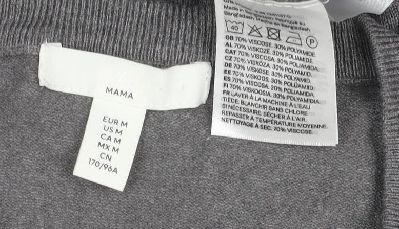 H&M MAMA Women Grey Maternity Cardigan UK 14 Knit Long Sleeve