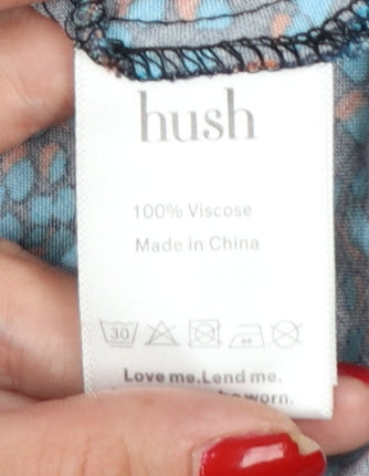 Hush Women Multicoloured UK 10 Maxi Asymmetric Smocked Waist Dress