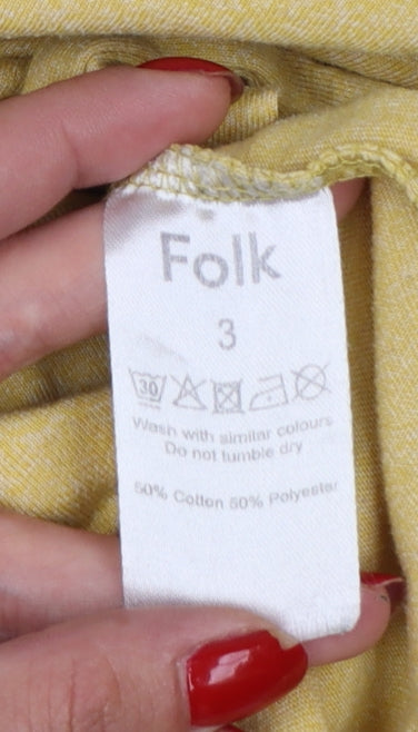 Folk Men’s Yellow Pocket Crew Neck Short Sleeve T-Shirt Size L