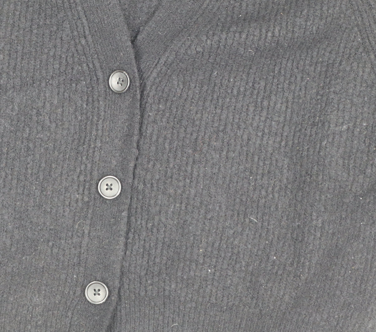 Hush Women Black M Wool Blend V-Neck Button Cardigan Raglan Knit