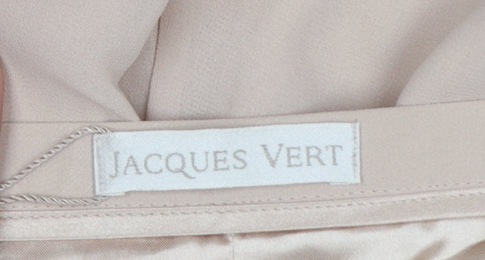 Jacques Vert Women Beige UK 12 Long Asymmetric Layered Chiffon Skirt