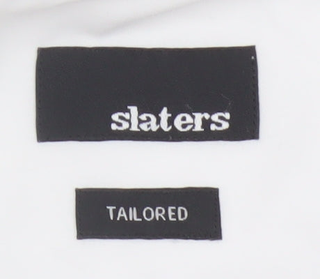 Slaters Men White 16.5 Tailored Slim Formal Dress Shirt French Cuff