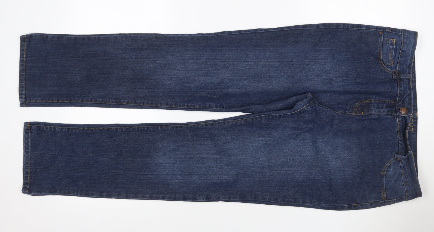 George Women’s Blue UK 14 Straight Mid Rise Stretch Jeans