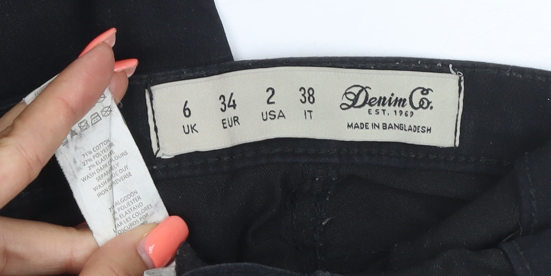 Denim Co. Women’s Black UK 6 Skinny Stretch Jeans Cotton Blend