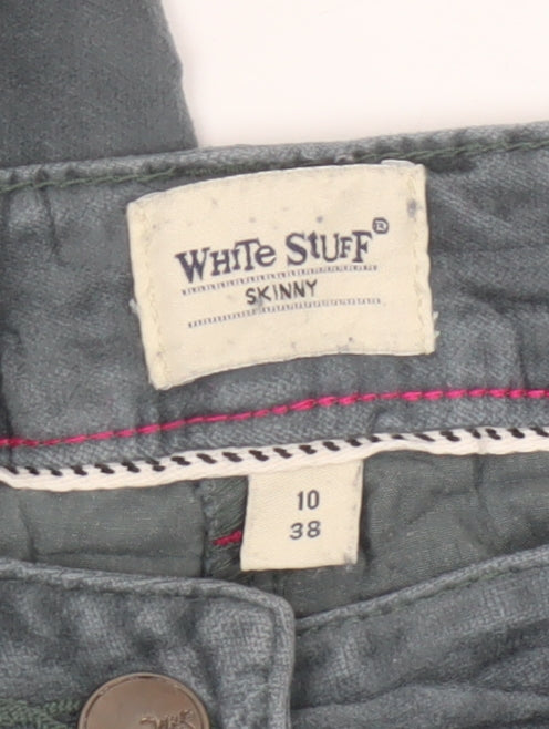 White Stuff Women Grey Size 10 Skinny Stretch Cotton Jegging Trousers