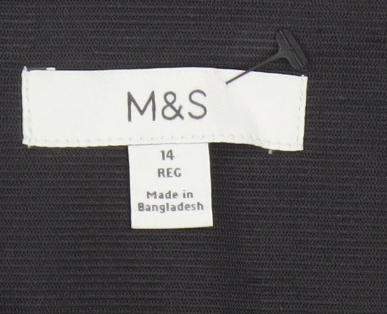 M&S Women’s Black White Houndstooth Check Slim Stretch Leggings UK 14