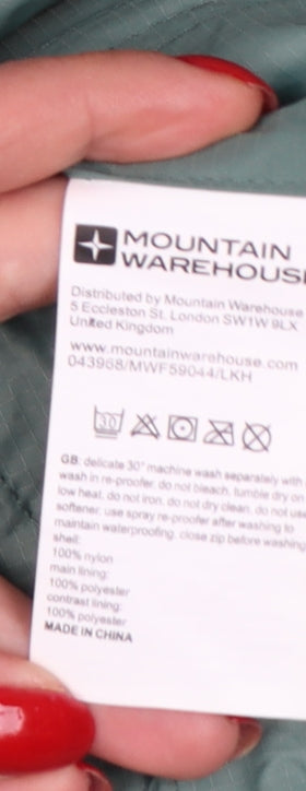 Mountain Warehouse Women’s Green UK 14 Waterproof Packaway Rain Jacket