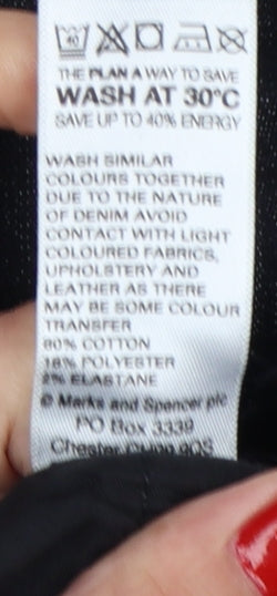 Marks & Spencer Womens Black UK 10 Straight Leg Denim Jeans