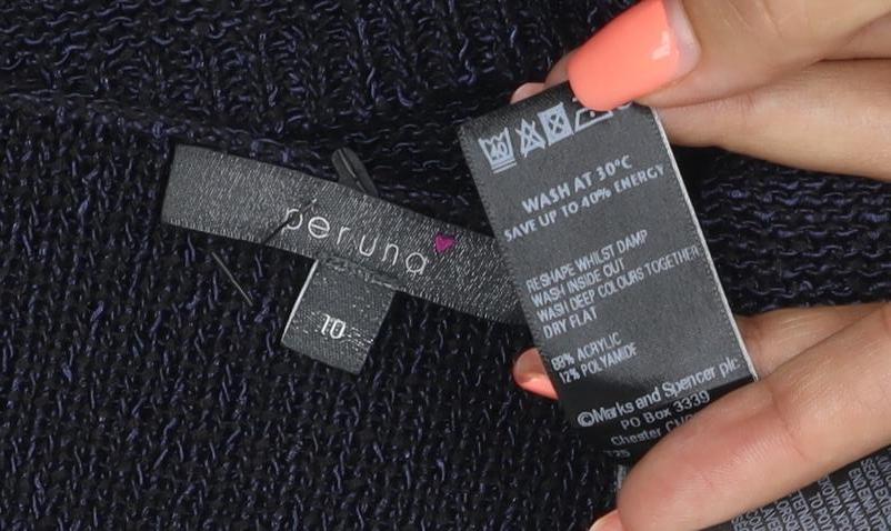 Per Una Women's Black Size 10 Wrap V-Neck 3/4 Sleeve Knit Jumper