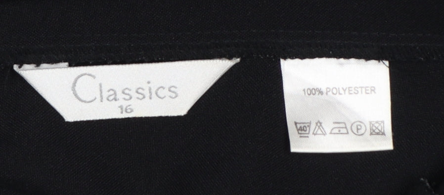 Classics Women’s Black Size 16 Straight Leg Elastic Waist Trousers