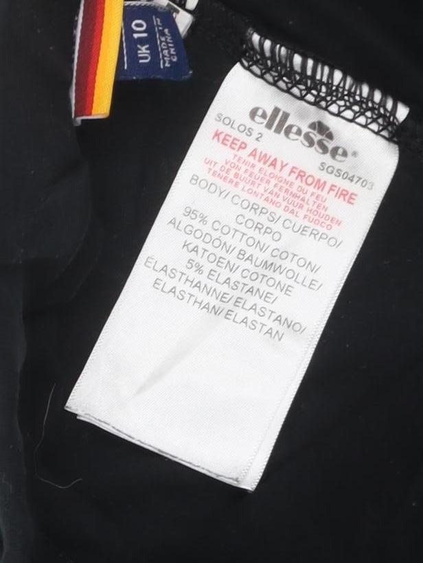 Ellesse Women’s Black UK 10 Logo Track Pants Cotton Stretch
