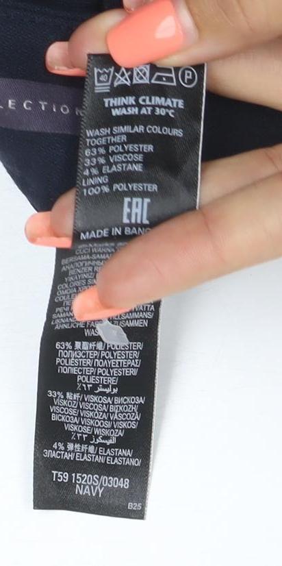 Marks and Spencer Women Navy UK 8 Pencil Knee Length Work Skirt